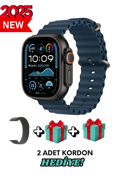 Apple iPhone 15 Plus Uyumlu Akıllı Saat Watch ULTRA2 49MM Kordon Hediyeli - Son Versiyon