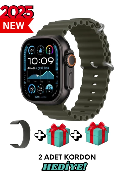 Xiaomi Redmi Note 8 Uyumlu Akıllı Saat Watch ULTRA2 49MM Kordon Hediyeli - Son Versiyon