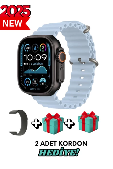 Xiaomi Redmi Note 8 Uyumlu Akıllı Saat Watch ULTRA2 49MM Kordon Hediyeli - Son Versiyon