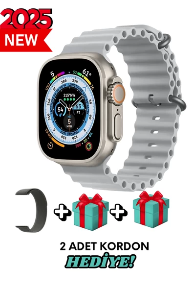 Apple iPhone 11 Pro Max Uyumlu Akıllı Saat Watch ULTRA2 49MM Kordon Hediyeli - Son Versiyon