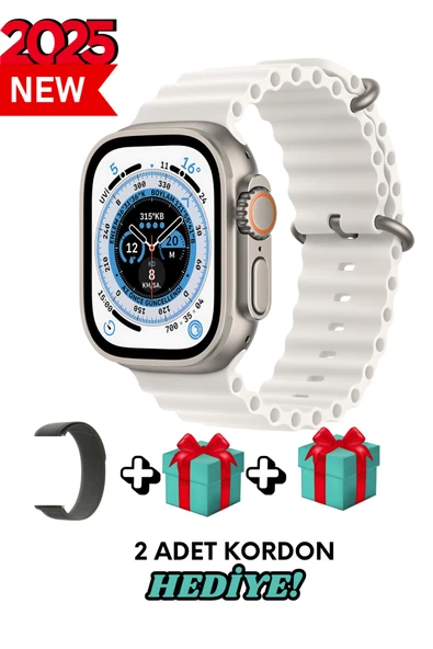 Apple iPhone X Uyumlu Akıllı Saat Watch ULTRA2 49MM Kordon Hediyeli - Son Versiyon - 1