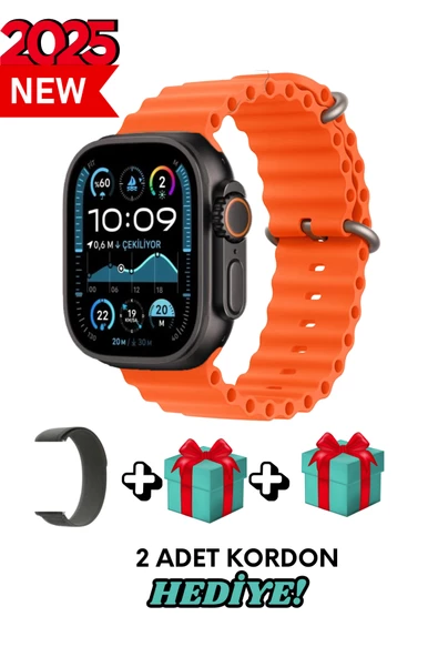 Xiaomi Redmi 9 Uyumlu Akıllı Saat Watch ULTRA2 49MM Kordon Hediyeli - Son Versiyon