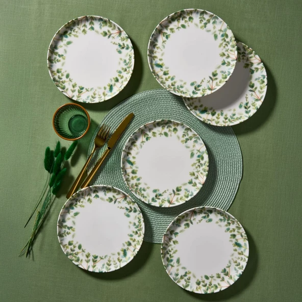 GÜRAL PORSELEN Bilbao 6 Kişilik 21 cm Pasta Takımı 3376
