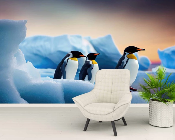 Kutuplar ve Penguen Manzaralı Duvar Kağıdı - Resim 6