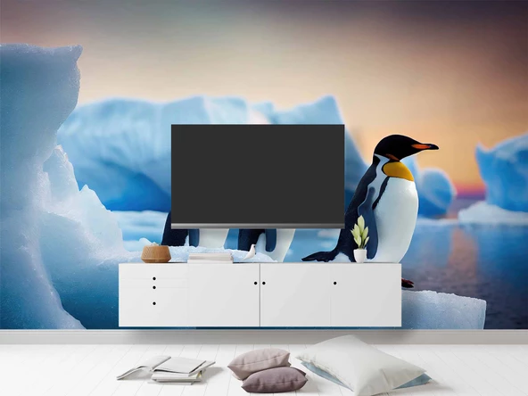 Kutuplar ve Penguen Manzaralı Duvar Kağıdı - Resim 3