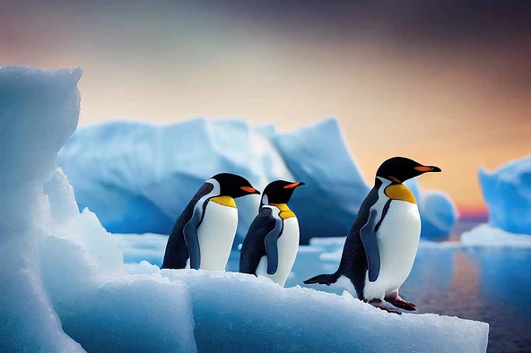 Kutuplar ve Penguen Manzaralı Duvar Kağıdı - Resim 7