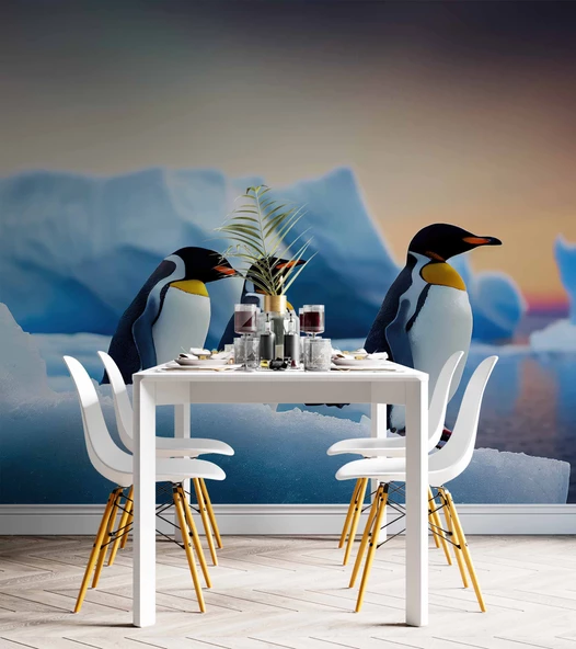 Kutuplar ve Penguen Manzaralı Duvar Kağıdı - Resim 5