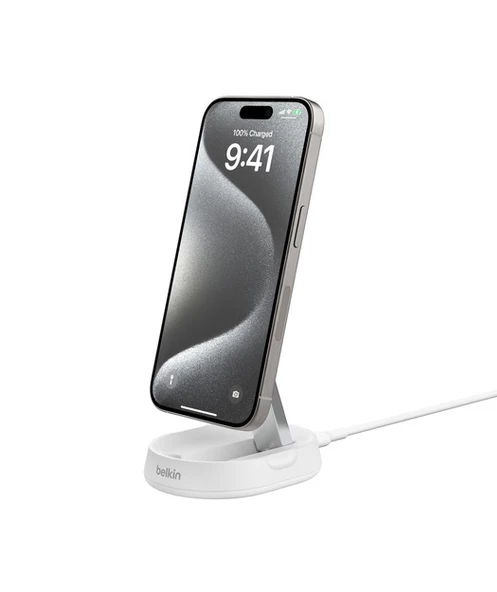 Belkin BoostCharge Pro Katlanabilir Kablosuz Şarj Standı Qi2 15W - Beyaz