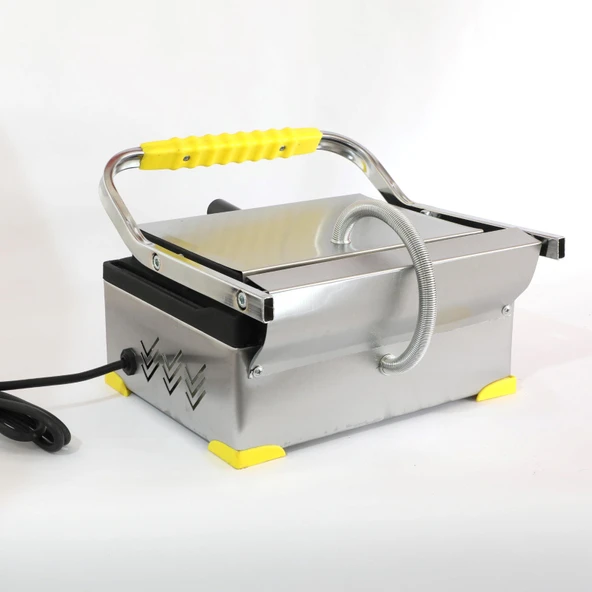 Ev Tipi 8 Dilim Elektrikli Saf Döküm Tost Makinesi  Saf  Döküm 30x23 - İnoks Sarı - Resim 5