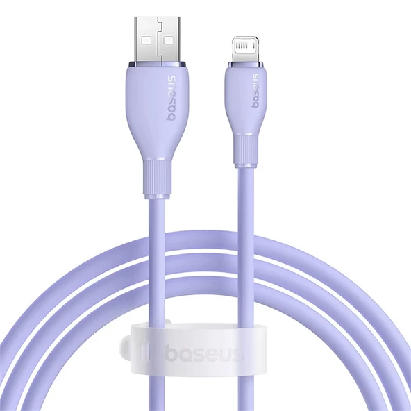 Baseus Pudding Hızlı Şarj Özellikli USB to Lightning 2.4 A. Kablo 1.2m Mor