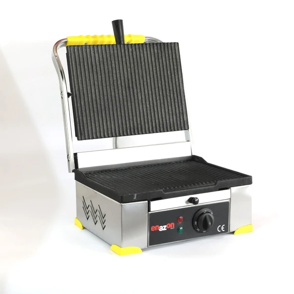 Ev Tipi 8 Dilim Elektrikli Saf Döküm Tost Makinesi  Saf  Döküm 30x23 - İnoks Sarı - Resim 2