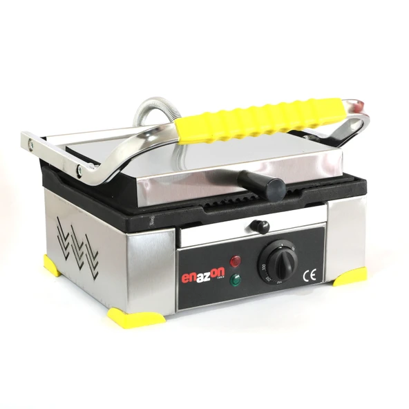 Ev Tipi 8 Dilim Elektrikli Saf Döküm Tost Makinesi  Saf  Döküm 30x23 - İnoks Sarı ürün görseli