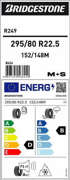 295/80R22.5 152/148M M+S & SFM R249 BRIDGESTONE A.ÖN - 2