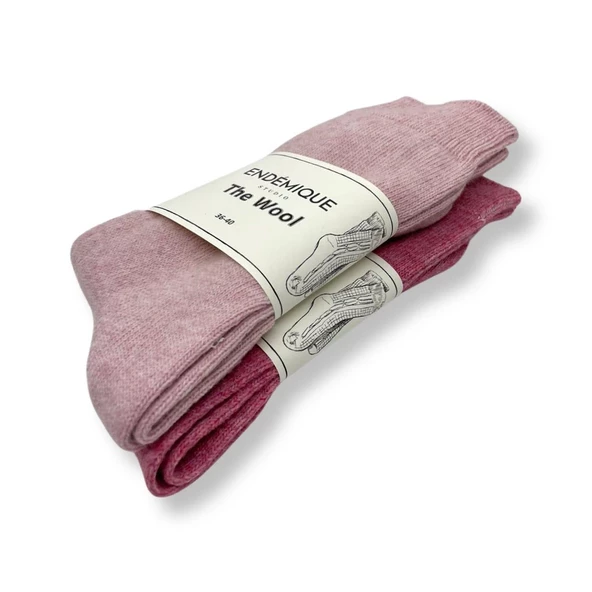 Endémique Studio The Wool Plain Lilac-Kadın Çorap - 5