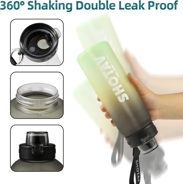 Shotay Su Matarası Policarbon Yeşil 950Ml - Resim 4