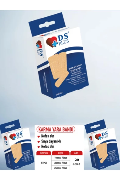 Damla Sağlık Plus Yarabandı Karma 20'li