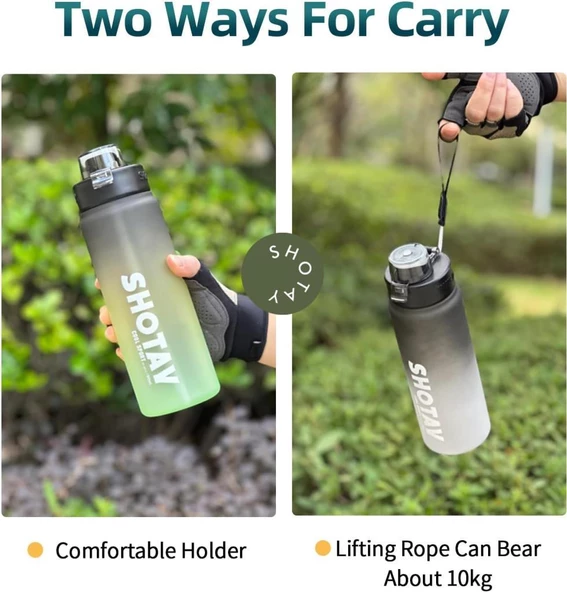 Shotay Su Matarası Policarbon Yeşil 950Ml - Resim 8