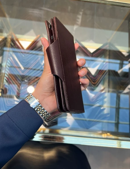 Grande Hakiki Deri Unısex Cüzdan Kahve 2644 - Resim 4