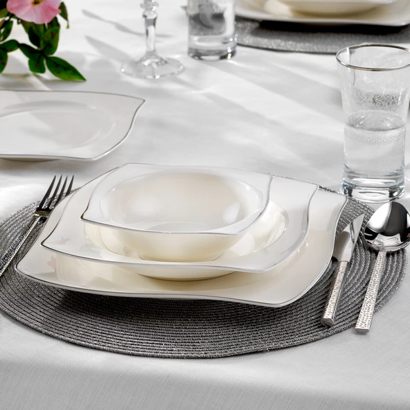 Schafer Bety Yemek Takımı 48 Parça-Platin - 2