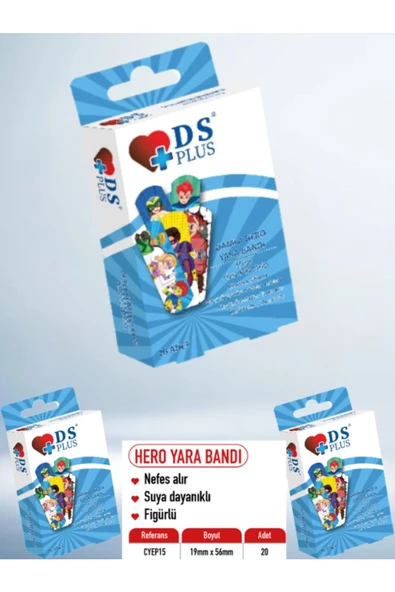 Ds Plus Hero Erkek Çocuk Yara Bandı 20'li