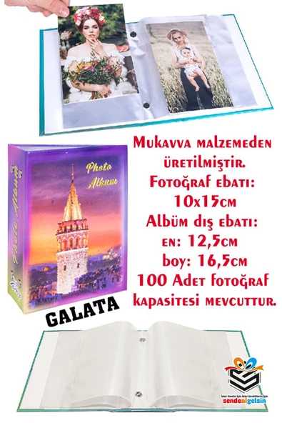 sendealgelsin  100 Fotoğraflık 10x15 Fotoğraf Albümü Galata Kulesi