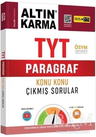 Altın Karma Yayınları TYT Paragraf Konu Konu Çıkmış Sorular