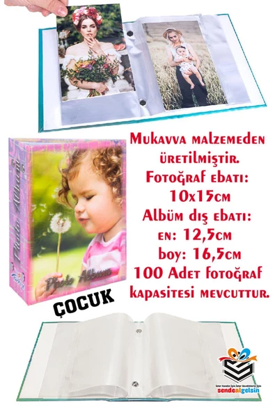 sendealgelsin  100 Fotoğraflık 10x15 Fotoğraf Albümü Çocuk