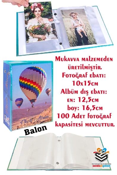 sendealgelsin  100 Fotoğraflık 10x15 Fotoğraf Albümü Kapadokya Balon Model