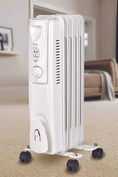 KİWİ KHT-8405 5 DİLİM YAĞLI RADYATÖR BEYAZ - 2