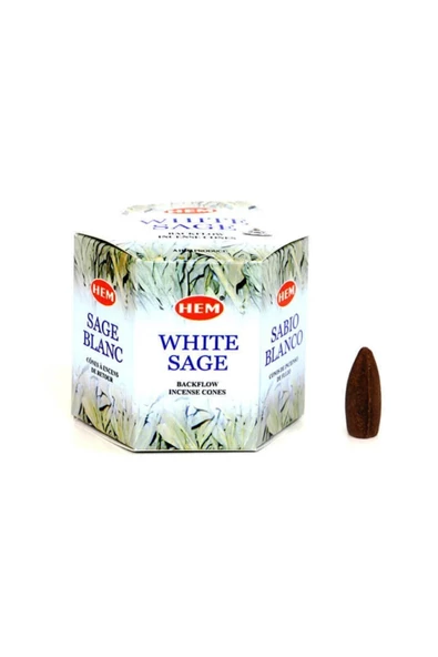 sendealgelsin  White Sage Back Flow Cones - Beyaz Ada Çayı Geri Akışlı Konik Tütsü (1 PAKET 40 ADET)