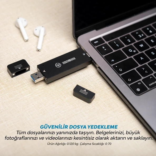 NPO DK01 USB-A/Type-C 1000/900Mb/s 2TB 22x42 M.2 NVMe Taşınabilir Harici SSD - 3