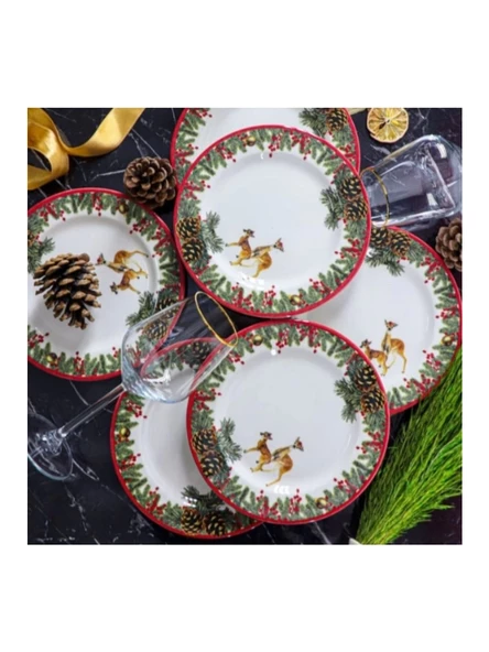 Kosova YLB1104 Ceylanlı Pasta Tabağı 20 Cm 6 Lı