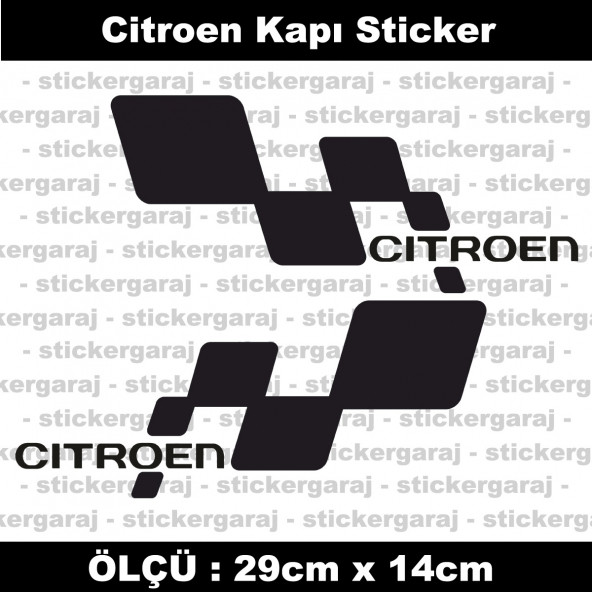 Citroen sticker yan kapı şerit tuning model set etiket 2li siyah