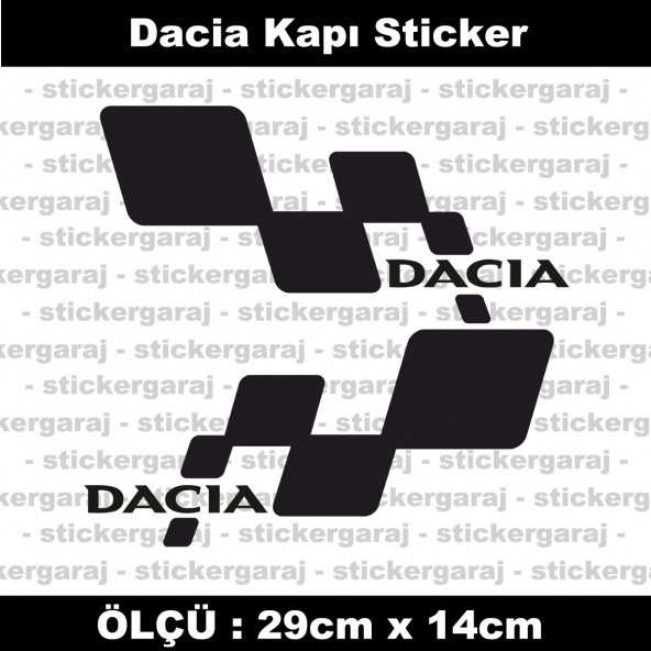 Dacia sticker yan kapı şerit tuning model set etiket 2li siyah