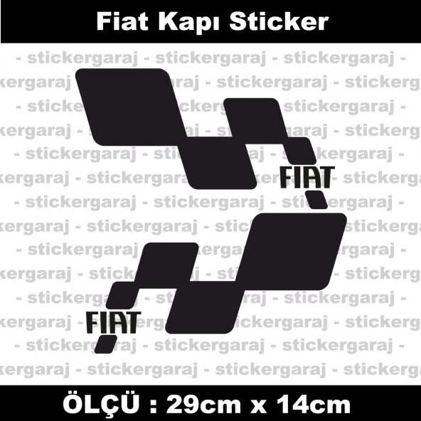 Fiat sticker yan kapı şerit tuning model set etiket 2li siyah