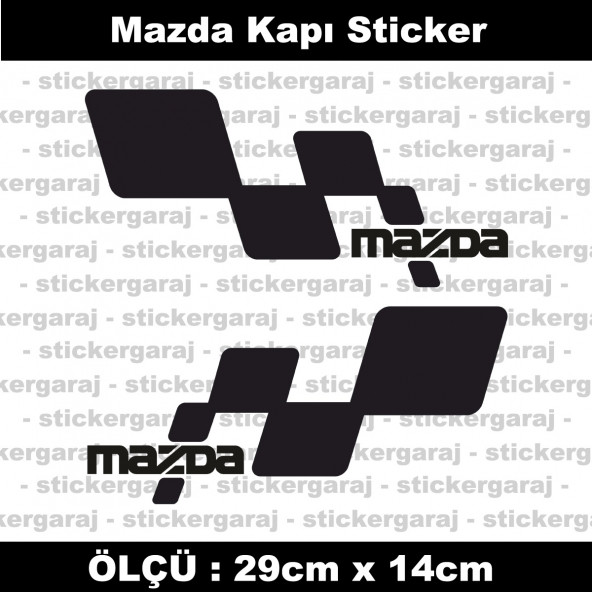 Mazda sticker yan kapı şerit tuning model set etiket 2li siyah
