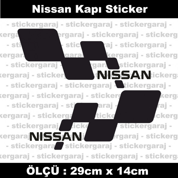 Nissan sticker yan kapı şerit tuning model set etiket 2li siyah - 1