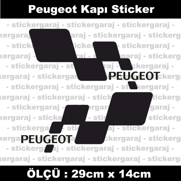 Peugeot sticker yan kapı şerit tuning model set etiket 2li siyah