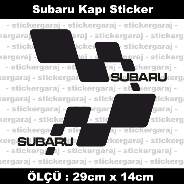 Subaru sticker yan kapı şerit tuning model set etiket 2li siyah ürün görseli