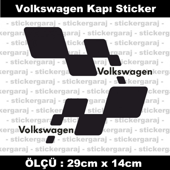 Volkswagen sticker yan kapı şerit tuning model set etiket 2li siyah
