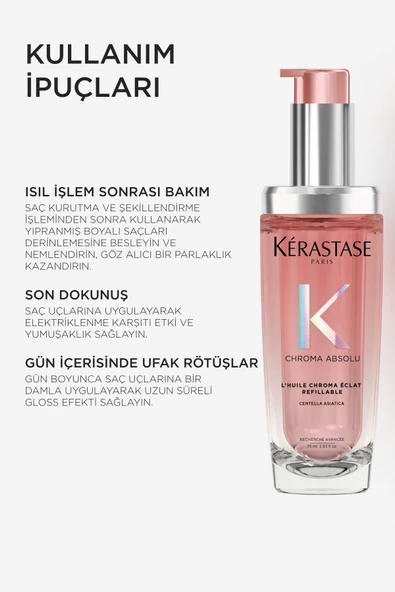 Kerastase Chroma Absolu L'huile Chroma Eclat Boyalı Saçlar Için Yedek Şişe Bakım Yağı 75 ml - 3