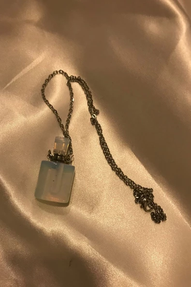 Aytaşı Kolye Doğal Taş İksir Parfüm Şişe Kolye Ay Taşı Opal - 2