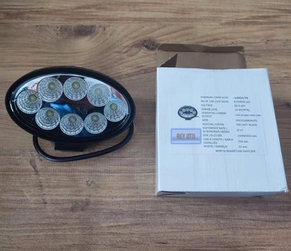 4 Adet 8 Power Ledli Oval 9-60 Volt 24w Ip67 Çalışma Lambası - Resim 2
