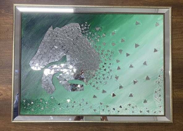 Cici Home Decor Mozaik İskenderin Atı Ayna Tablo 55*75 - 3