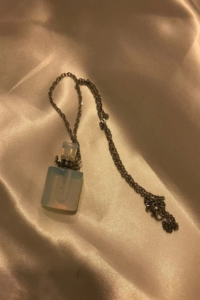 Aytaşı Kolye Doğal Taş İksir Parfüm Şişe Kolye Ay Taşı Opal - 5