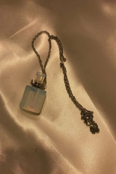 Aytaşı Kolye Doğal Taş İksir Parfüm Şişe Kolye Ay Taşı Opal - 6