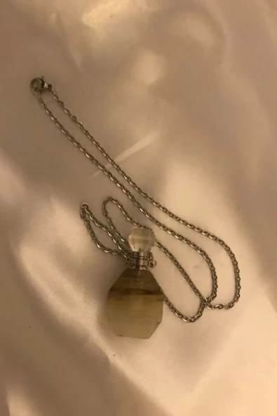 Kuvars Kolye Doğal Taş İksir Parfüm Şişe Kolye Kuvars Şans Taşı - 2