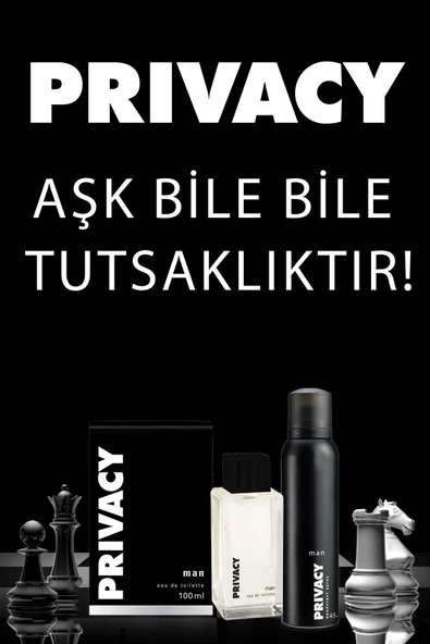 Privacy Man EDT 100 ml + Deodorant Sprey 150 ml Erkek Parfüm Seti - 5