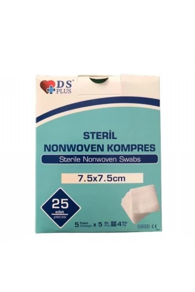 Ds Plus Steril Gaz Kompres 7,5x7,5 cm 25'li ürün görseli 1