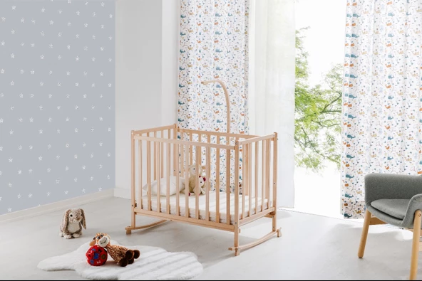 BW6010 - Sallanır Sabitlenir Ahşap Bebek Beşik 50x90